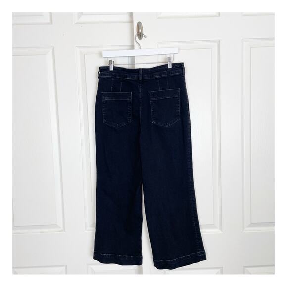 Anthropologie Pilcro The Skipper Washed Black Wide Leg Crop Jeans - Picture 5 of 10